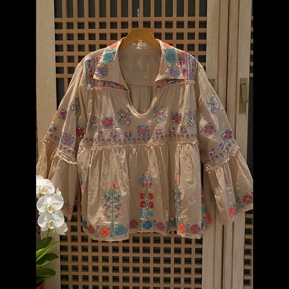 Luxe Moda Sequined Blouse - Picture 1 of 6